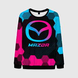 Свитшот мужской Mazda - neon gradient, цвет: 3D-черный
