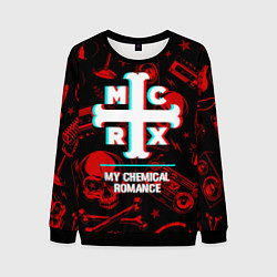 Свитшот мужской My Chemical Romance rock glitch, цвет: 3D-черный