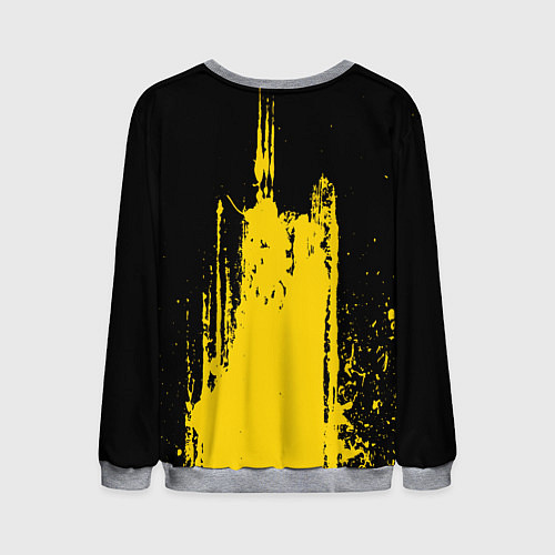 Мужской свитшот Фонтан бурлящей желтой краски / 3D-Меланж – фото 2