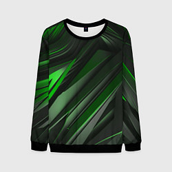 Свитшот мужской Green black abstract, цвет: 3D-черный