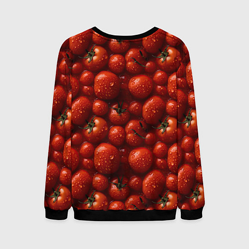 Мужской свитшот Сочная текстура из томатов / 3D-Черный – фото 2