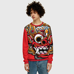 Свитшот мужской Barong - Bali - tattoo, цвет: 3D-красный — фото 2
