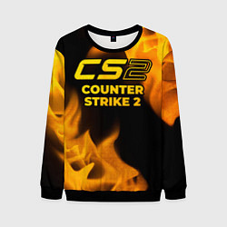 Свитшот мужской Counter Strike 2 - gold gradient, цвет: 3D-черный