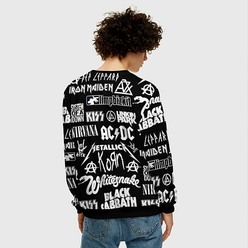 Мужской свитшот Сборник тяжёлого рока / 3D-Черный – фото 4