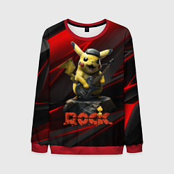 Свитшот мужской Pikachu Rock style, цвет: 3D-красный
