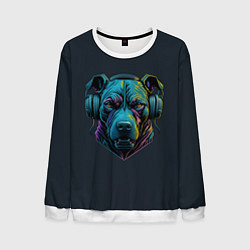 Мужской свитшот Питбуль в наушниках