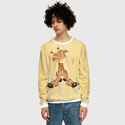Свитшот мужской Малыш жираф, цвет: 3D-белый — фото 2