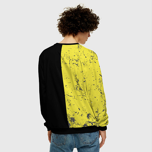 Мужской свитшот Смайлик с улыбкой / 3D-Черный – фото 4