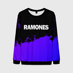 Свитшот мужской Ramones purple grunge, цвет: 3D-черный