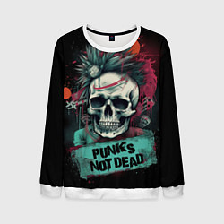 Свитшот мужской Punks not dead, цвет: 3D-белый