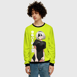 Свитшот мужской YoRHa 2-gou B-gata, цвет: 3D-черный — фото 2