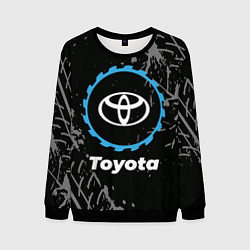 Мужской свитшот Toyota в стиле Top Gear со следами шин на фоне