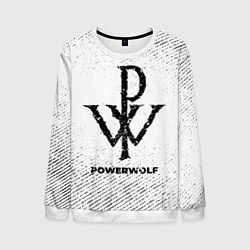 Мужской свитшот Powerwolf с потертостями на светлом фоне