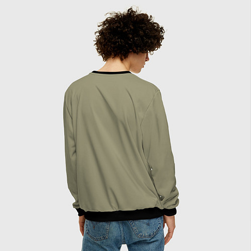 Мужской свитшот Зеленый тренд без принта / 3D-Черный – фото 4