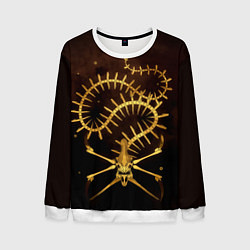 Свитшот мужской Subnautica скелет морского чудовища, цвет: 3D-белый