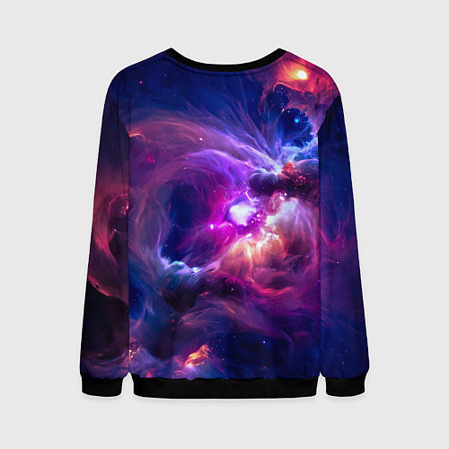 Мужской свитшот Небула в космосе в фиолетовых тонах - нейронная се / 3D-Черный – фото 2