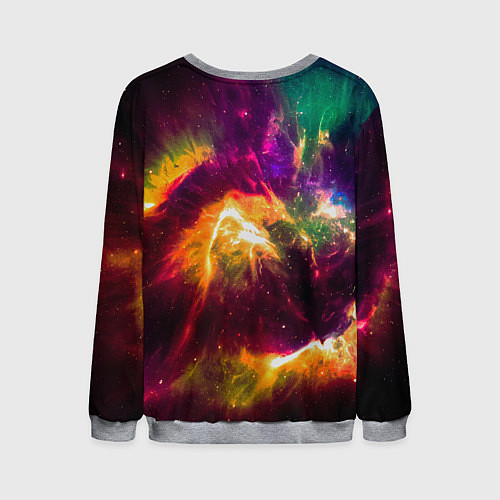 Мужской свитшот Небула в космосе разноцветная - нейронная сеть / 3D-Меланж – фото 2