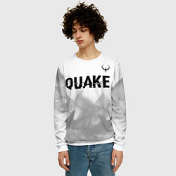 Свитшот мужской Quake glitch на светлом фоне: символ сверху, цвет: 3D-белый — фото 2