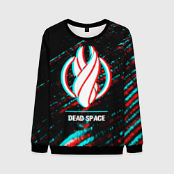Свитшот мужской Dead Space в стиле glitch и баги графики на темном, цвет: 3D-черный