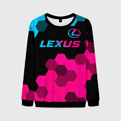Мужской свитшот Lexus - neon gradient: символ сверху
