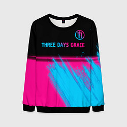 Мужской свитшот Three Days Grace - neon gradient: символ сверху