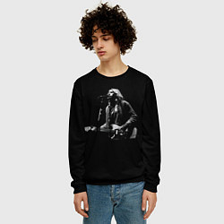 Свитшот мужской Курт Кобейн с гитарой, цвет: 3D-черный — фото 2