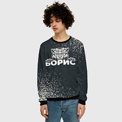 Свитшот мужской Борис зубастый волк, цвет: 3D-черный — фото 2