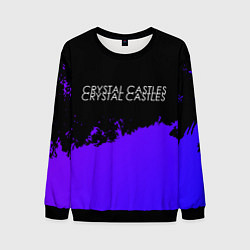 Свитшот мужской Crystal Castles purple grunge, цвет: 3D-черный