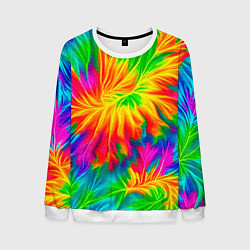 Свитшот мужской Тай-дай кислотные краски, цвет: 3D-белый