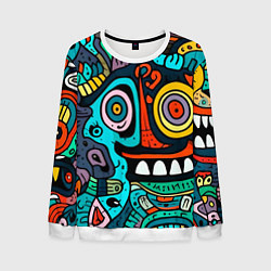 Мужской свитшот Монстры в голубом и оранжевом - нейросеть