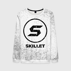 Свитшот мужской Skillet с потертостями на светлом фоне, цвет: 3D-белый