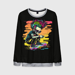 Свитшот мужской Зомби-скейтер, цвет: 3D-меланж
