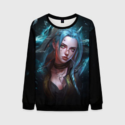 Свитшот мужской Jinx fantasy art Arcane League of Legends, цвет: 3D-черный
