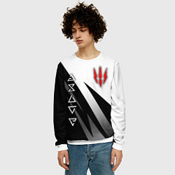 Свитшот мужской The witcher - знаки, цвет: 3D-белый — фото 2
