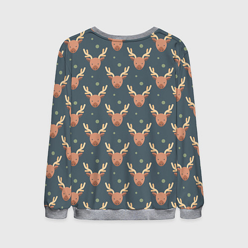 Мужской свитшот Паттерн милый лось / 3D-Меланж – фото 2