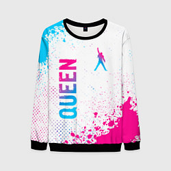 Свитшот мужской Queen neon gradient style: надпись, символ, цвет: 3D-черный