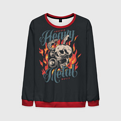 Свитшот мужской Heavy metal music, цвет: 3D-красный