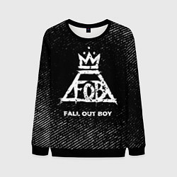 Мужской свитшот Fall Out Boy с потертостями на темном фоне