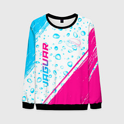 Свитшот мужской Jaguar neon gradient style: надпись, символ, цвет: 3D-черный