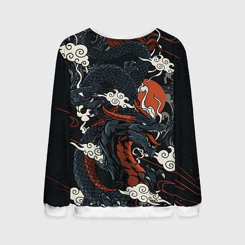 Мужской свитшот Дракон в японском стиле / 3D-Белый – фото 2