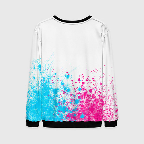 Мужской свитшот Paramore neon gradient style: символ сверху / 3D-Черный – фото 2