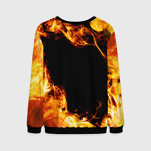 Мужской свитшот Papa Roach и пылающий огонь / 3D-Черный – фото 2