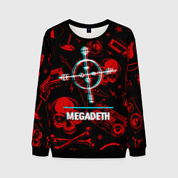 Свитшот мужской Megadeth rock glitch, цвет: 3D-черный