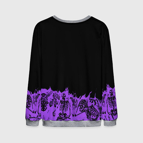 Мужской свитшот Скелеты в неоновом огне / 3D-Меланж – фото 2