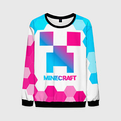 Мужской свитшот Minecraft neon gradient style