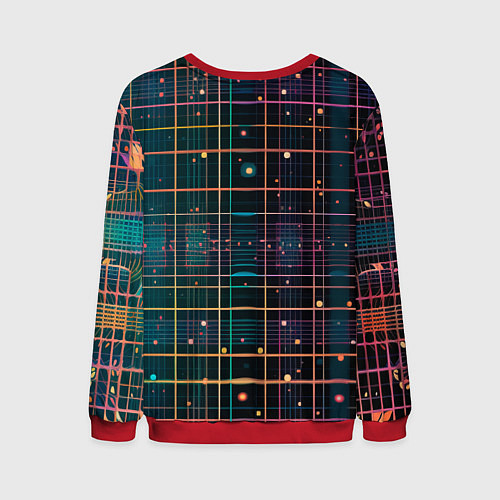 Мужской свитшот Лучи и огоньки / 3D-Красный – фото 2