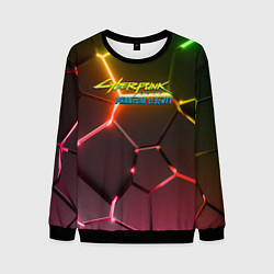 Мужской свитшот Cyberpunk 2077 phantom liberty logo neon