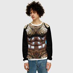 Свитшот мужской Африканский воин, цвет: 3D-белый — фото 2