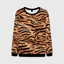 Свитшот мужской Полосатая шкура тигра, цвет: 3D-черный