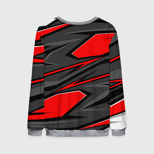 Мужской свитшот No pain no gain - красный / 3D-Меланж – фото 2